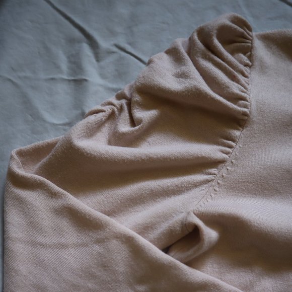 GRACE ELEMENTS Puff Sleeve Cardigan Cream Small - Picture 5 of 9